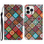 Custodia per cellulare in pelle flip disegno colorato 3D, For iPhone 14 Pro Max