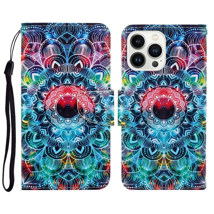 Custodia per cellulare in pelle flip disegno colorato 3D, For iPhone 14 Pro Max