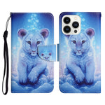 Custodia per cellulare in pelle flip disegno colorato 3D, For iPhone 14 Pro Max