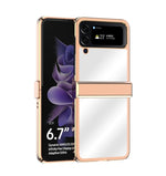 Custodia per telefono con cerniera a specchio galvanica, For Samsung Galaxy Z Flip4