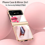 Custodia per telefono con cerniera a specchio galvanica, For Samsung Galaxy Z Flip4