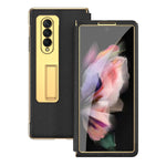 Custodia a conchiglia con cerniera galvanica integrata a struttura incrociata con pellicola temperata, For Samsung Galaxy Z Fold3 5G, For Samsung Galaxy Z Fold4
