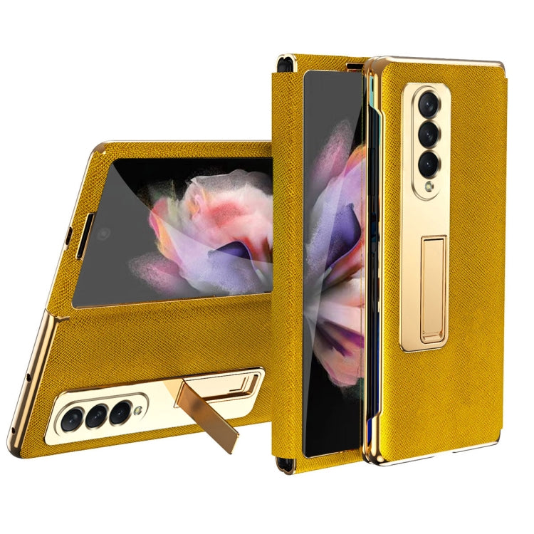 Custodia a conchiglia con cerniera galvanica integrata a struttura incrociata con pellicola temperata, For Samsung Galaxy Z Fold3 5G, For Samsung Galaxy Z Fold4
