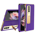 Custodia a conchiglia con cerniera galvanica integrata a struttura incrociata con pellicola temperata, For Samsung Galaxy Z Fold3 5G, For Samsung Galaxy Z Fold4