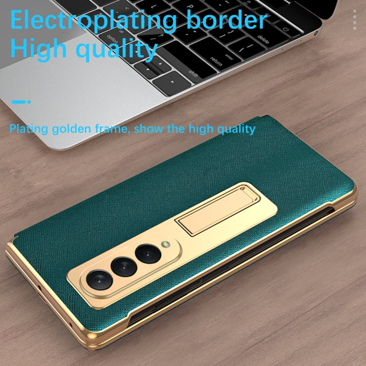 Custodia a conchiglia con cerniera galvanica integrata a struttura incrociata con pellicola temperata, For Samsung Galaxy Z Fold3 5G, For Samsung Galaxy Z Fold4
