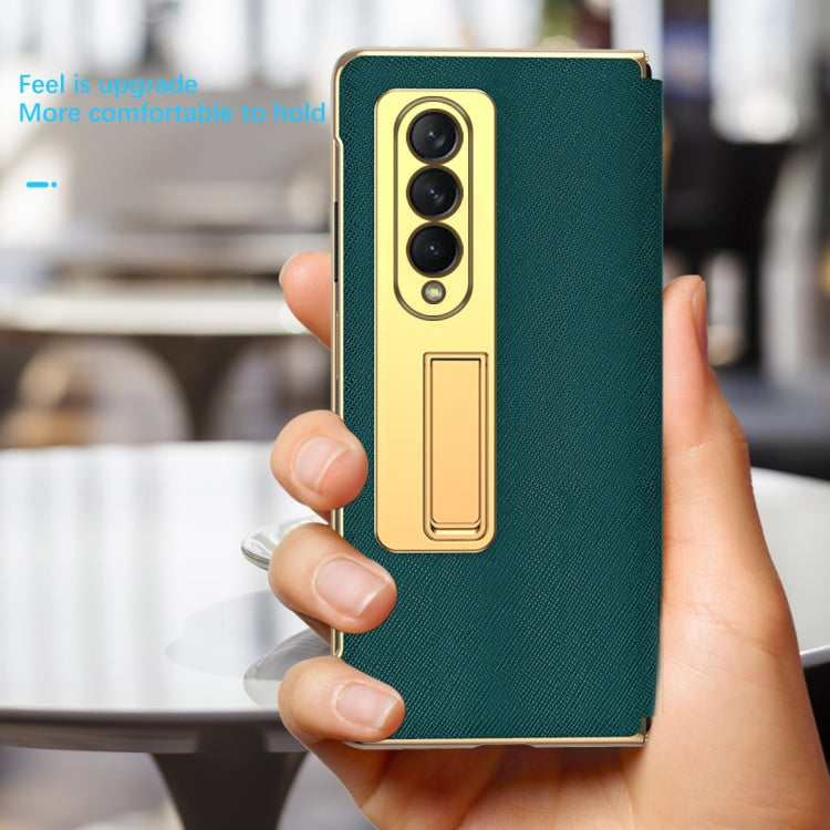 Custodia a conchiglia con cerniera galvanica integrata a struttura incrociata con pellicola temperata, For Samsung Galaxy Z Fold3 5G, For Samsung Galaxy Z Fold4