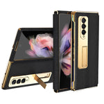 Custodia a conchiglia con cerniera galvanica integrata a struttura incrociata con pellicola temperata, For Samsung Galaxy Z Fold3 5G, For Samsung Galaxy Z Fold4