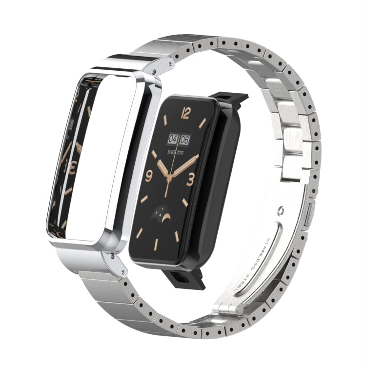 Cinturino per orologio con cassa in metallo con giunto di bambù, For Xiaomi Mi Band 7 Pro