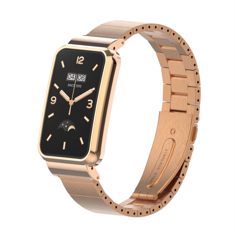 Cinturino per orologio con cassa in metallo con giunto di bambù, For Xiaomi Mi Band 7 Pro