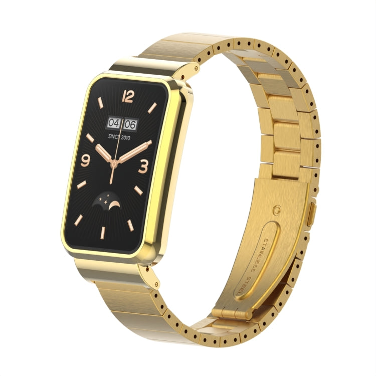 Cinturino per orologio con cassa in metallo con giunto di bambù, For Xiaomi Mi Band 7 Pro