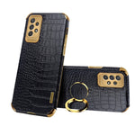 Custodia per telefono con struttura in coccodrillo galvanica 6D con supporto, For Samsung Galaxy A13 5G, For Samsung Galaxy A23 5G, For Samsung Galaxy A53, For Samsung Galaxy M52 5G