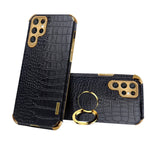 Custodia per telefono con struttura in coccodrillo galvanica 6D con supporto, For Samsung Galaxy S22 Ultra 5G