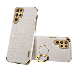Custodia per telefono con struttura in coccodrillo galvanica 6D con supporto, For Samsung Galaxy S22 Ultra 5G