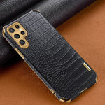 Custodia per telefono con struttura in coccodrillo galvanica 6D, For Samsung Galaxy S22 Ultra 5G