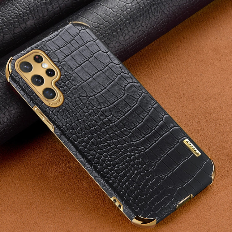 Custodia per telefono con struttura in coccodrillo galvanica 6D, For Samsung Galaxy S22 Ultra 5G