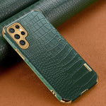 Custodia per telefono con struttura in coccodrillo galvanica 6D, For Samsung Galaxy S22 Ultra 5G