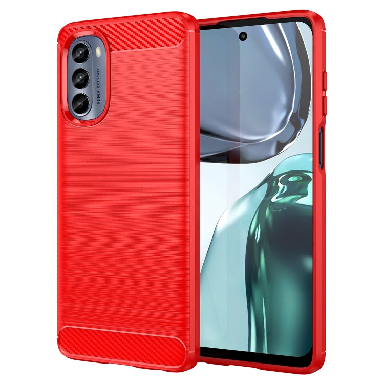 Custodia per telefono TPU in fibra di carbonio con trama spazzolata, For Motorola Moto G62 5G India