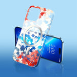 Custodia per telefono MagSafe smerigliata con fiori, For iPhone 14 Pro Max