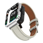 Cinturino integrato con cassa in metallo in vera pelle, For Xiaomi Mi Watch Lite / Redmi Watch, For Xiaomi Redmi Watch 2, For Xiaomi Redmi Watch 2 Lite