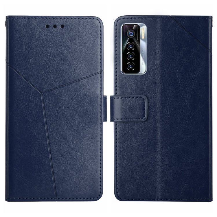 HT01 Cassa del telefono di cuoio di vibrazione del modello a forma di Y, For Tecno Camon 17 Pro, For Tecno Camon 17P, For Tecno Camon 18i, For Tecno Camon 18P