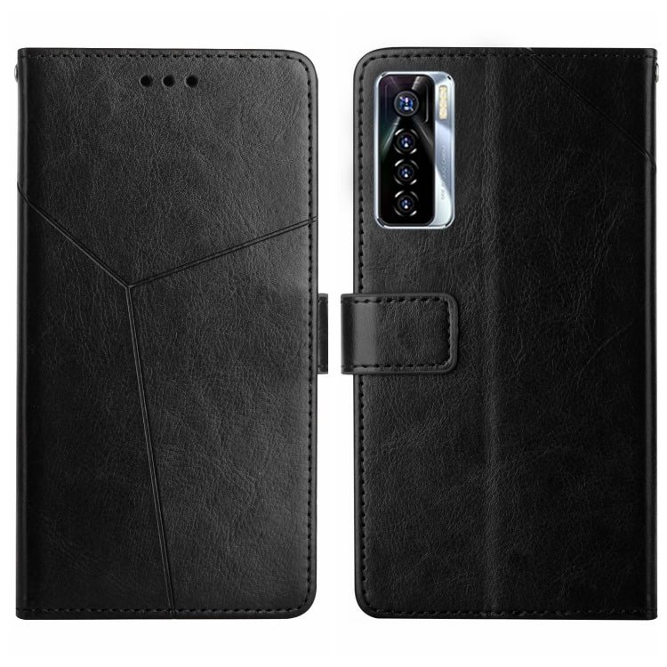 HT01 Cassa del telefono di cuoio di vibrazione del modello a forma di Y, For Tecno Camon 17 Pro, For Tecno Camon 17P, For Tecno Camon 18i, For Tecno Camon 18P
