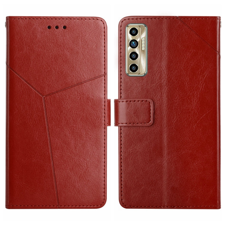 HT01 Cassa del telefono di cuoio di vibrazione del modello a forma di Y, For Tecno Camon 17 Pro, For Tecno Camon 17P, For Tecno Camon 18i, For Tecno Camon 18P