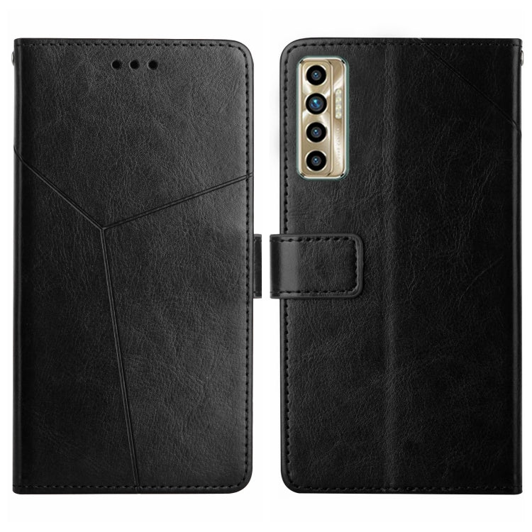 HT01 Cassa del telefono di cuoio di vibrazione del modello a forma di Y, For Tecno Camon 17 Pro, For Tecno Camon 17P, For Tecno Camon 18i, For Tecno Camon 18P