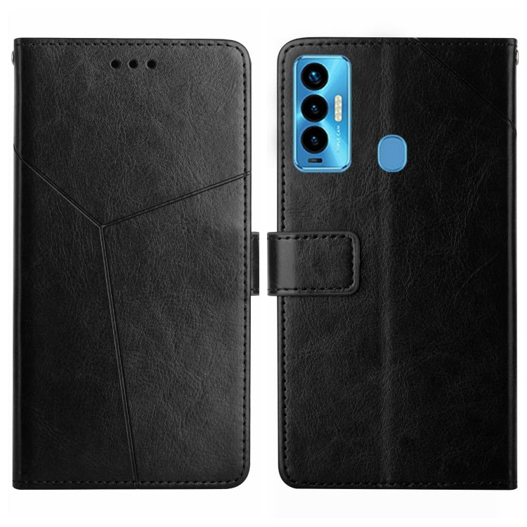 HT01 Cassa del telefono di cuoio di vibrazione del modello a forma di Y, For Tecno Camon 17 Pro, For Tecno Camon 17P, For Tecno Camon 18i, For Tecno Camon 18P