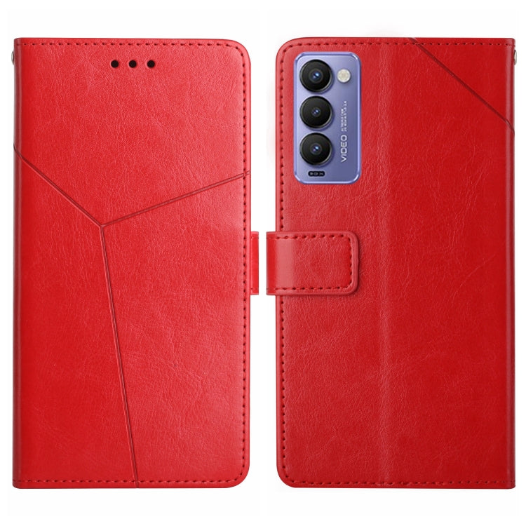 HT01 Cassa del telefono di cuoio di vibrazione del modello a forma di Y, For Tecno Camon 17 Pro, For Tecno Camon 17P, For Tecno Camon 18i, For Tecno Camon 18P