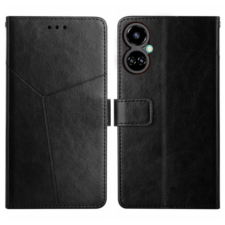 HT01 Cassa del telefono di cuoio di vibrazione del modello a forma di Y, For Tecno Camon 19 4G, For Tecno Camon 19 Pro 4G/5G, For Tecno Pova 2, For Tecno Spark 8
