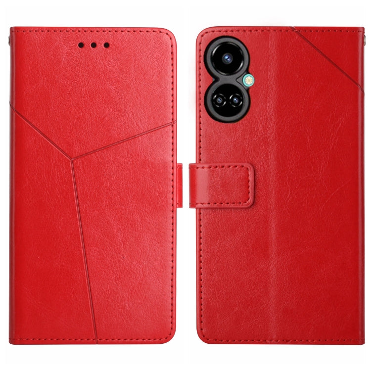 HT01 Cassa del telefono di cuoio di vibrazione del modello a forma di Y, For Tecno Camon 19 4G, For Tecno Camon 19 Pro 4G/5G, For Tecno Pova 2, For Tecno Spark 8