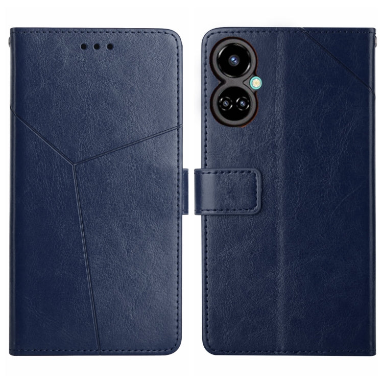 HT01 Cassa del telefono di cuoio di vibrazione del modello a forma di Y, For Tecno Camon 19 4G, For Tecno Camon 19 Pro 4G/5G, For Tecno Pova 2, For Tecno Spark 8