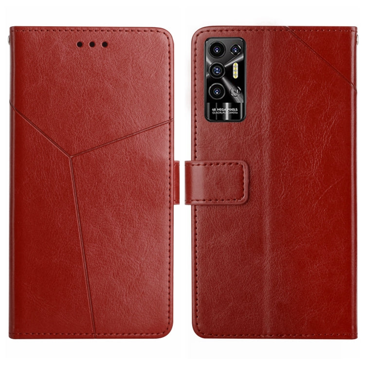 HT01 Cassa del telefono di cuoio di vibrazione del modello a forma di Y, For Tecno Camon 19 4G, For Tecno Camon 19 Pro 4G/5G, For Tecno Pova 2, For Tecno Spark 8