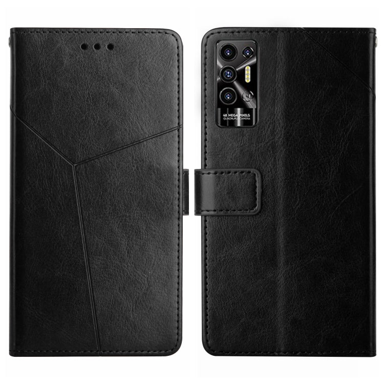 HT01 Cassa del telefono di cuoio di vibrazione del modello a forma di Y, For Tecno Camon 19 4G, For Tecno Camon 19 Pro 4G/5G, For Tecno Pova 2, For Tecno Spark 8