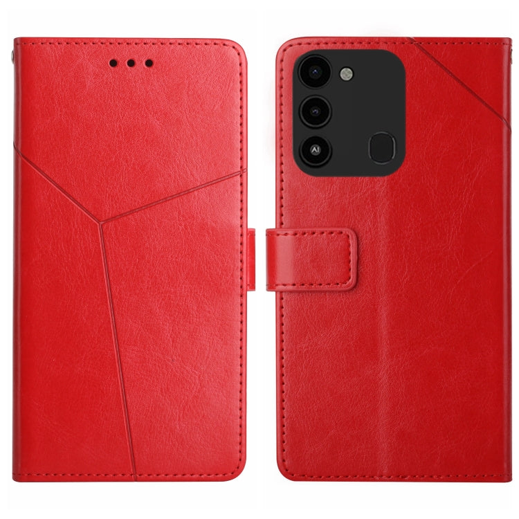 HT01 Cassa del telefono di cuoio di vibrazione del modello a forma di Y, For Tecno Spark Go 2022