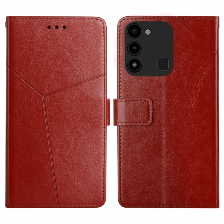 HT01 Cassa del telefono di cuoio di vibrazione del modello a forma di Y, For Tecno Spark Go 2022