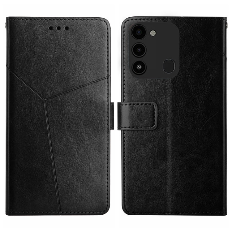 HT01 Cassa del telefono di cuoio di vibrazione del modello a forma di Y, For Tecno Spark Go 2022
