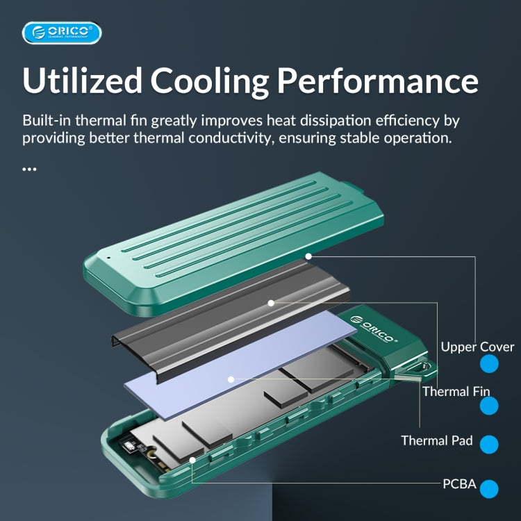 Custodia SSD SATA ORICO-USB3.1 Gen1 Type-C 6Gbps M.2