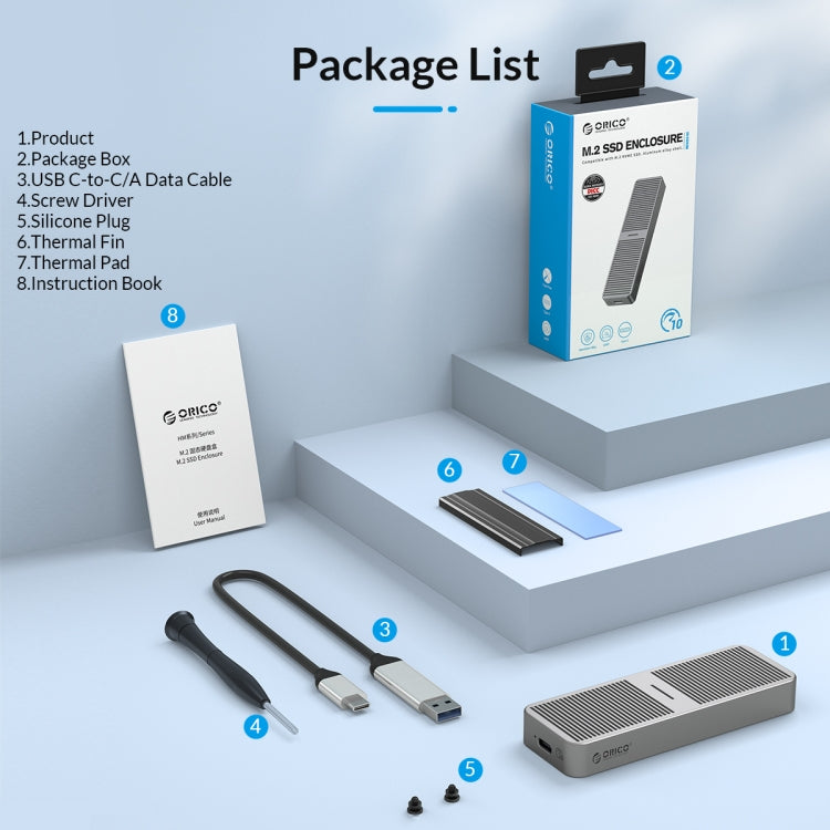 Alloggiamento SSD ORICO M.2 NGFF 6 Gbps, M.2 NGFF (Gold), M.2 NGFF (Silver), M.2 NGFF (Grey)