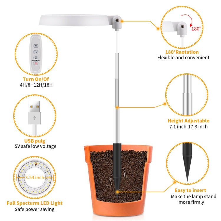 10W 48 LED Pianta grassa Grow Fill Light, Angel Ring, Bee, Round Tube