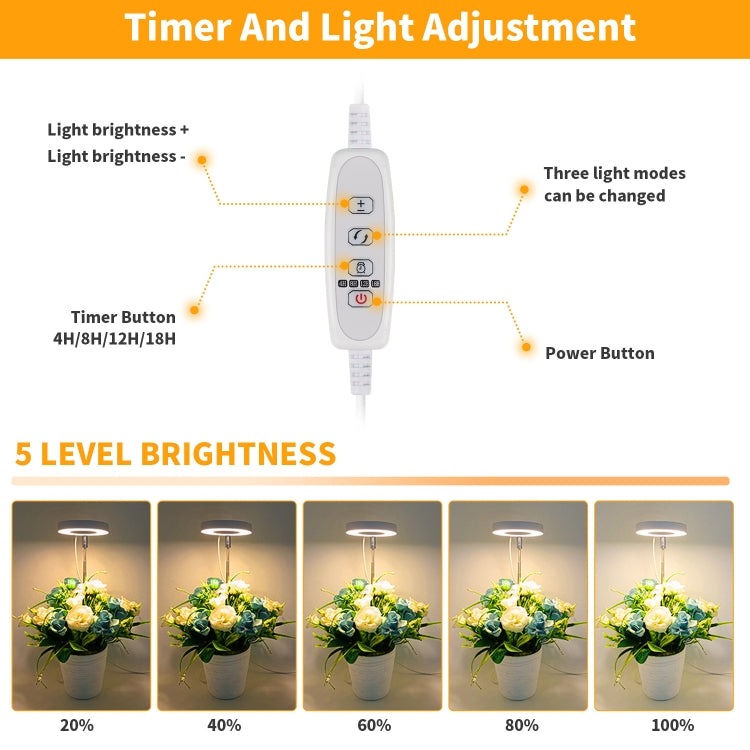 10W 48 LED Pianta grassa Grow Fill Light, Angel Ring, Bee, Round Tube
