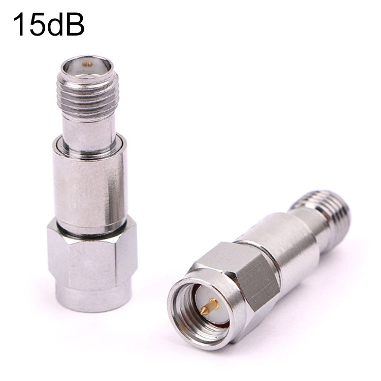 Attenuatore SMA DC-6GHz Connettori fissi coassiali SMA, 1dBi, 2dBi, 3dBi, 5dBi, 6dBi, 8dBi, 9dBi, 10dBi, 15dBi, 25dBi, 30dBi, 40dBi, 50dBi, 60dBi