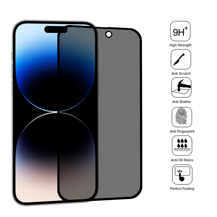 Pellicola in vetro temperato resistente all'usura con rivestimento in olio al plasma anti-sbirciatina, For iPhone 14 Pro (1 PC), For iPhone 14 Pro Max (1 PC)