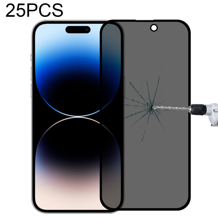 25 PZ Pellicola in vetro temperato resistente all'usura con rivestimento in olio al plasma anti-peeping, For iPhone 14 Pro (25 PCS), For iPhone 14 Pro Max (25 PCS)