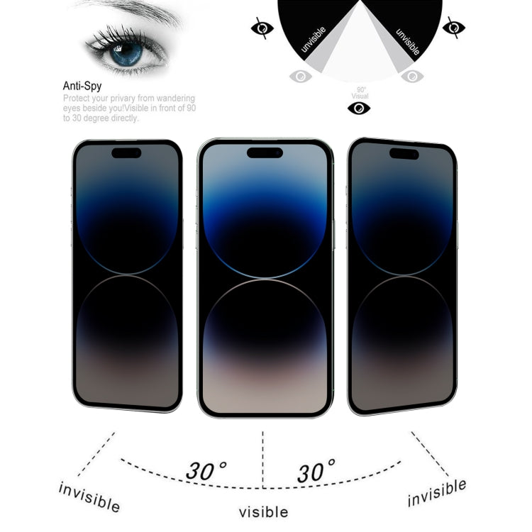 25 PZ Pellicola in vetro temperato resistente all'usura con rivestimento in olio al plasma anti-peeping, For iPhone 14 Pro (25 PCS), For iPhone 14 Pro Max (25 PCS)