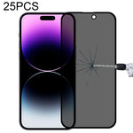 25 PZ Pellicola in vetro temperato resistente all'usura con rivestimento in olio al plasma anti-peeping, For iPhone 14 Pro (25 PCS), For iPhone 14 Pro Max (25 PCS)