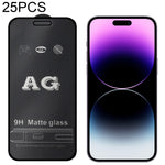 25 PZ AG Pellicola in vetro temperato a copertura totale smerigliata opaca, For iPhone 14 Pro (25 PCS), For iPhone 14 Pro Max (25 PCS)