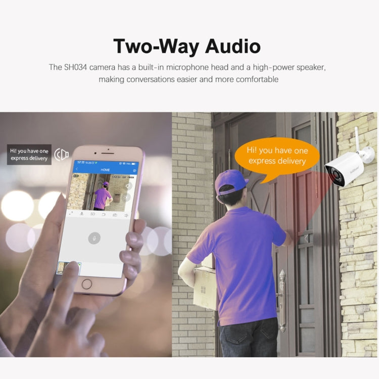 SriHome SH034 5.0MP Mini Dual 2.4 / 5G WiFi Esterna Impermeabile Video Sorveglianza Colore Visione Notturna Sicurezza CCTV Cam, US Plug, EU Plug, UK Plug, AU Plug