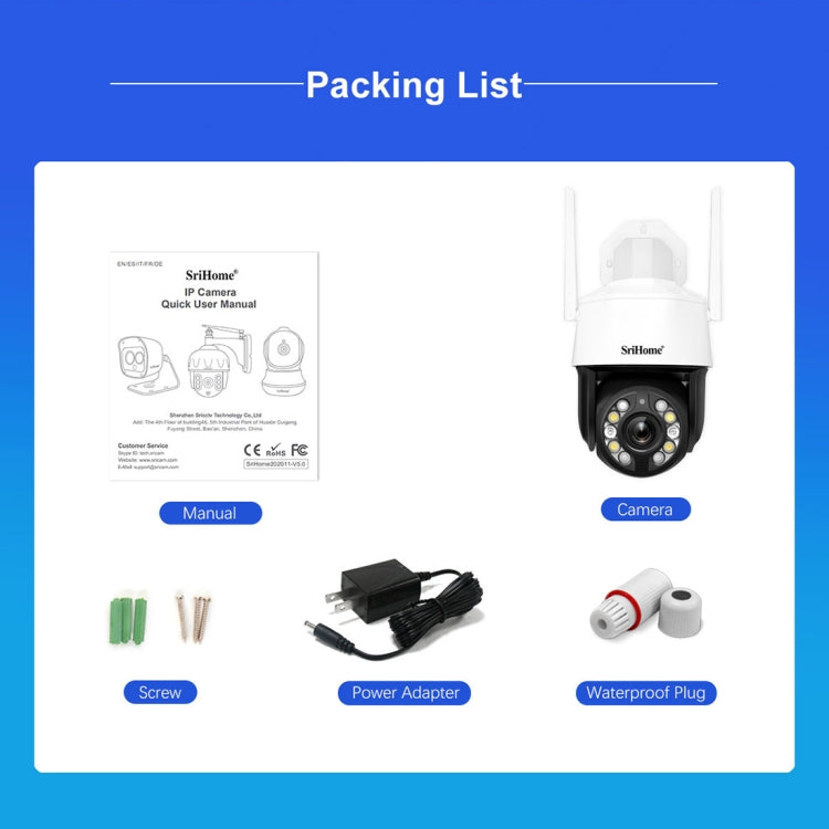Telecamera WiFi 5MP Zoom ottico 20x impermeabile AI
