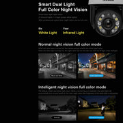 SriHome SH041 5.0MP 20X Zoom ottico 2.4G/5G WiFi Impermeabile AI Monitoraggio automatico H.265 Videosorveglianza, US Plug, EU Plug, UK Plug, AU Plug